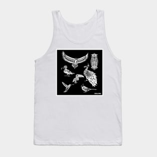 nest full of birds in ecopop mandala zentangle wallpaper art Tank Top